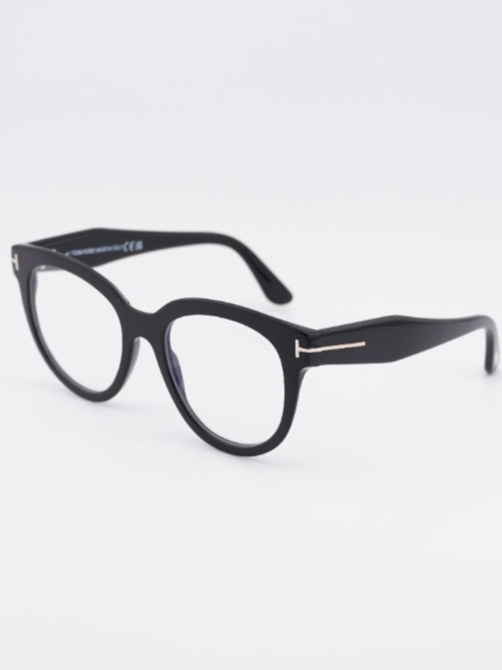 Tom Ford FT5987-B 001 Eyeglasses Black 52mm Round Frame, Blue Light Block